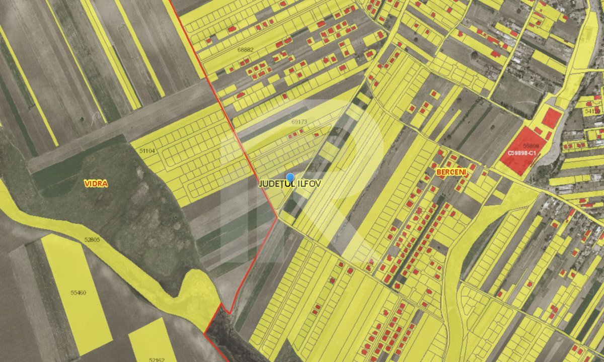 Teren Berceni intravilan 1250 mp,deschidere 77mp,Comision 0% cumparator,Urbanism