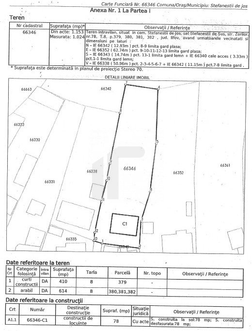 Teren 1024mp Stefanestii de Sus str Zorilor Acces Autostrada A3