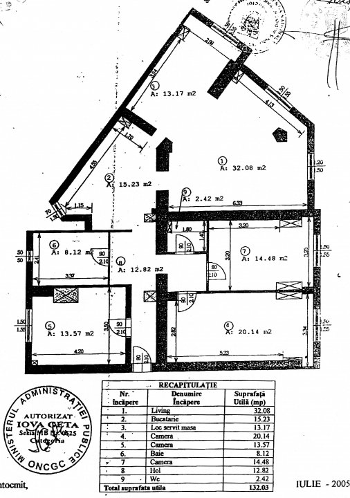 Spatiu birouri zona Mihalache -Turda, centrala termica, 6 camere, 132 mp, et 8/9