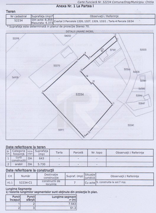 Teren intravilan 6373 mp , 20e/mp, str Campului, deschidere 65m, Comision 0%