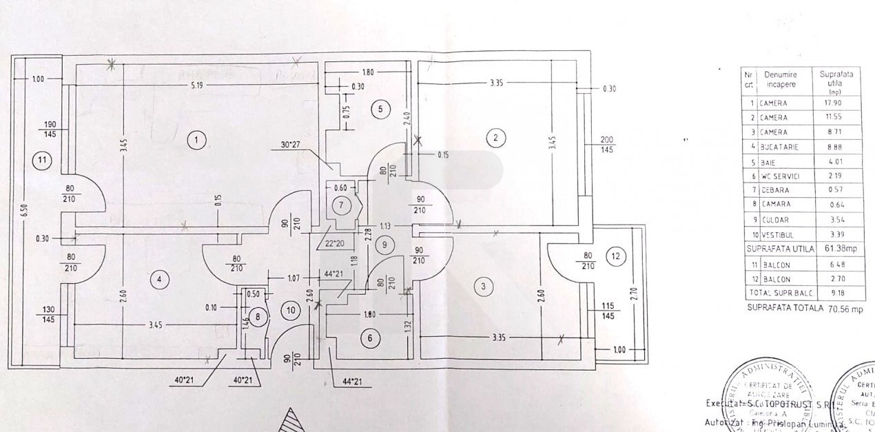 Apartament deosebit, 3 camere, 2 bai, spatios si luminos, etaj intermediar